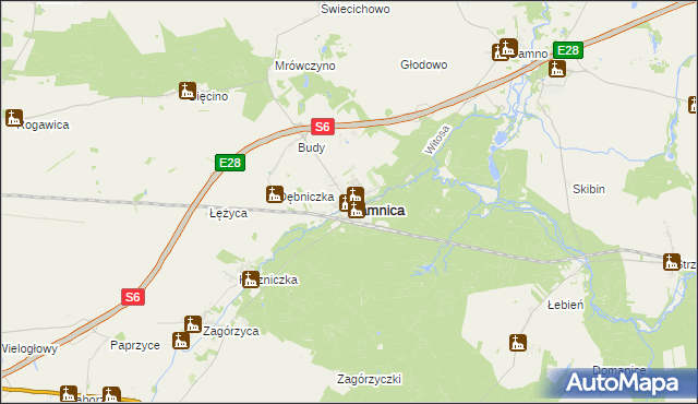 mapa Damnica, Damnica na mapie Targeo