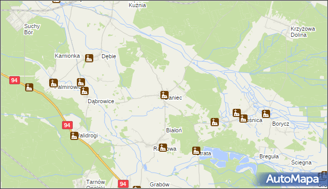 mapa Daniec, Daniec na mapie Targeo