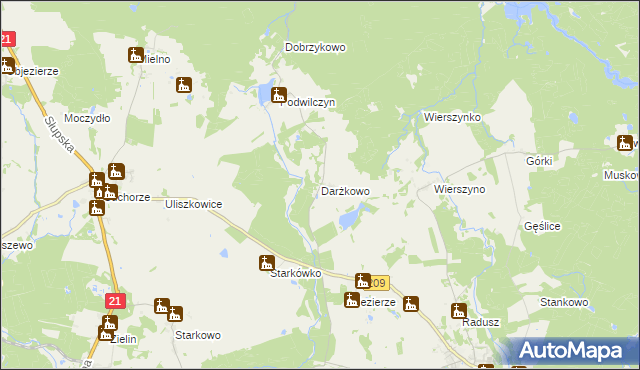 mapa Darżkowo, Darżkowo na mapie Targeo