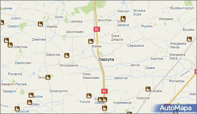 mapa Daszyna, Daszyna na mapie Targeo