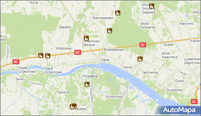 mapa Dębe gmina Serock, Dębe gmina Serock na mapie Targeo