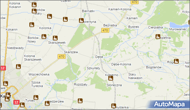mapa Dębe gmina Żelazków, Dębe gmina Żelazków na mapie Targeo