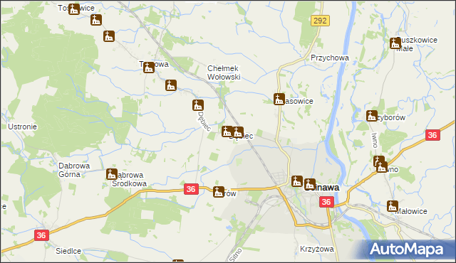 mapa Dębiec gmina Ścinawa, Dębiec gmina Ścinawa na mapie Targeo