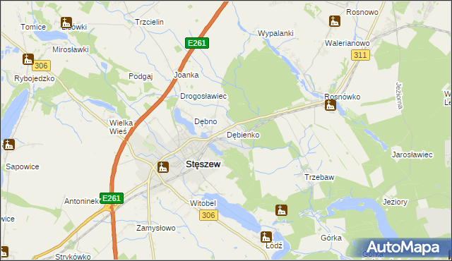mapa Dębienko, Dębienko na mapie Targeo
