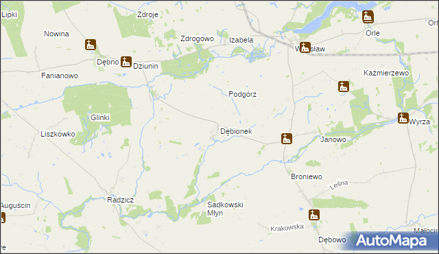 mapa Dębionek, Dębionek na mapie Targeo
