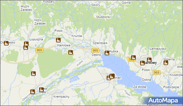 mapa Dębno gmina Nowy Targ, Dębno gmina Nowy Targ na mapie Targeo