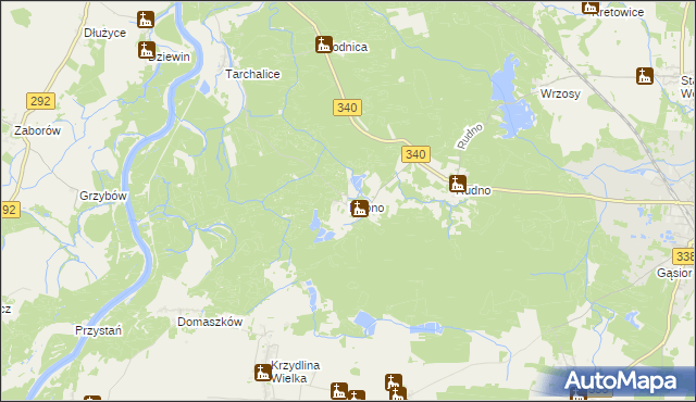 mapa Dębno gmina Wołów, Dębno gmina Wołów na mapie Targeo