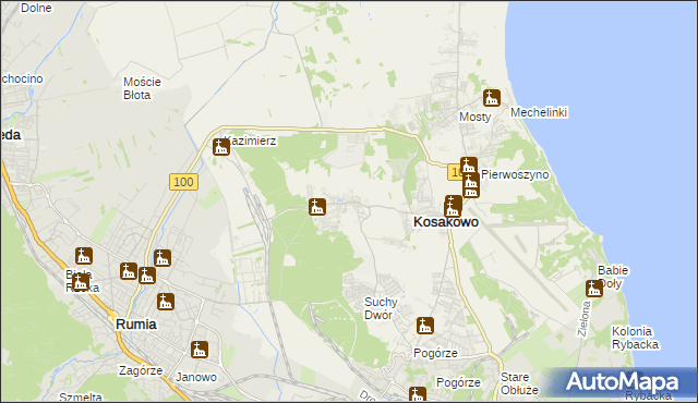 mapa Dębogórze, Dębogórze na mapie Targeo