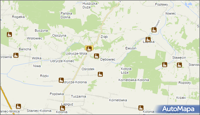 mapa Dębowiec gmina Skierbieszów, Dębowiec gmina Skierbieszów na mapie Targeo