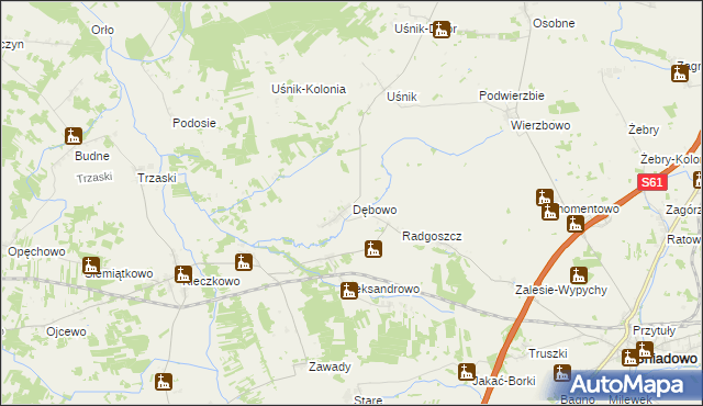 mapa Dębowo gmina Śniadowo, Dębowo gmina Śniadowo na mapie Targeo