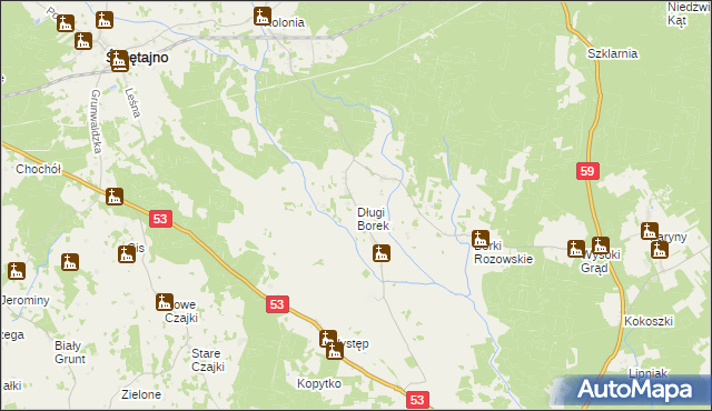 mapa Długi Borek, Długi Borek na mapie Targeo