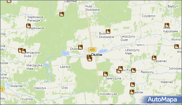 mapa Dłutów, Dłutów na mapie Targeo