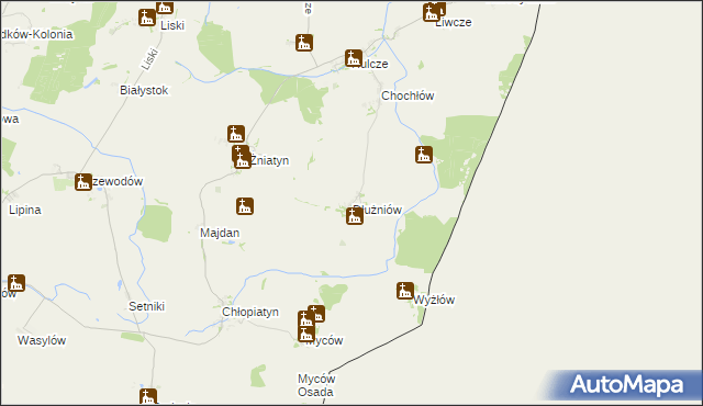 mapa Dłużniów, Dłużniów na mapie Targeo