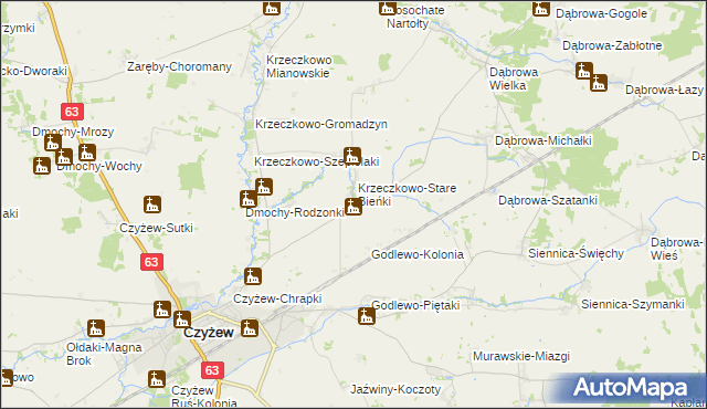 mapa Dmochy-Wypychy, Dmochy-Wypychy na mapie Targeo