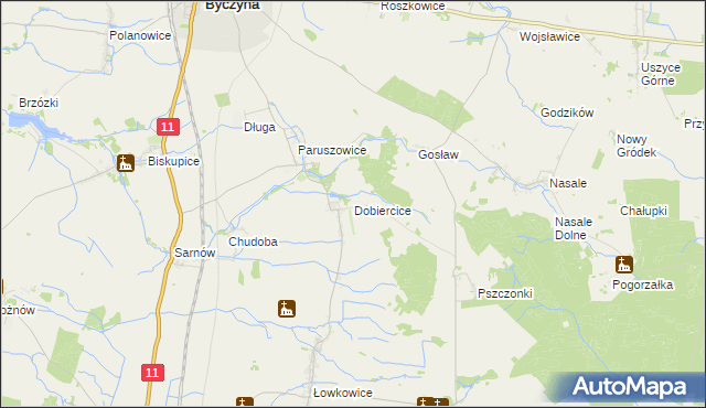 mapa Dobiercice, Dobiercice na mapie Targeo