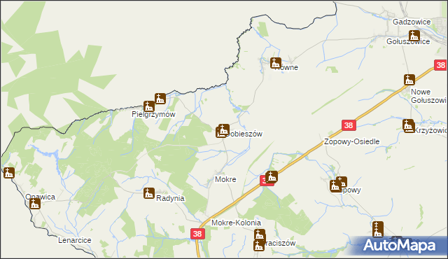 mapa Dobieszów gmina Głubczyce, Dobieszów gmina Głubczyce na mapie Targeo