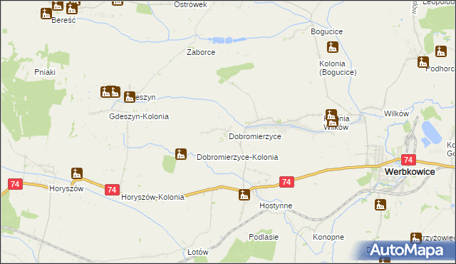 mapa Dobromierzyce, Dobromierzyce na mapie Targeo