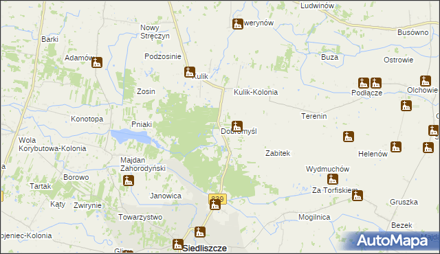 mapa Dobromyśl gmina Siedliszcze, Dobromyśl gmina Siedliszcze na mapie Targeo