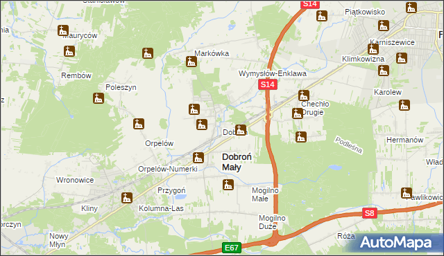 mapa Dobroń, Dobroń na mapie Targeo