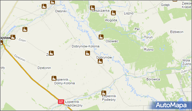 mapa Dobryniów, Dobryniów na mapie Targeo