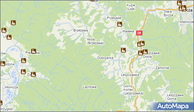 mapa Dobrzanka, Dobrzanka na mapie Targeo