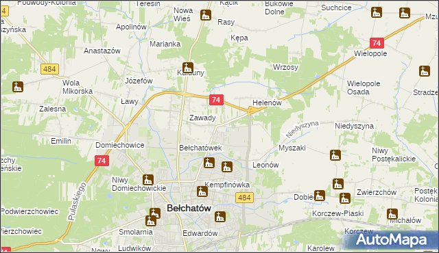 mapa Dobrzelów, Dobrzelów na mapie Targeo