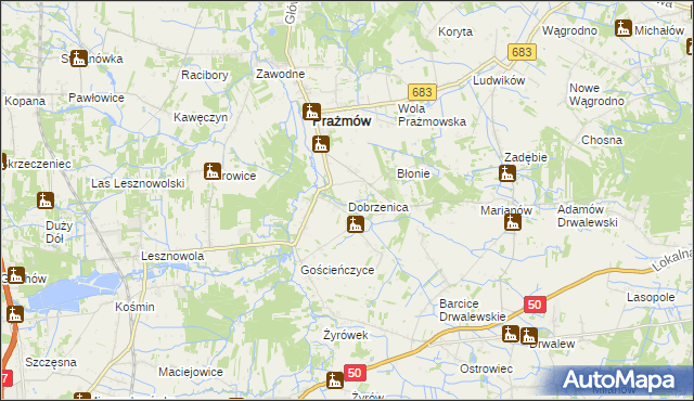 mapa Dobrzenica, Dobrzenica na mapie Targeo