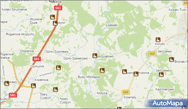 mapa Dobrzyjałowo, Dobrzyjałowo na mapie Targeo
