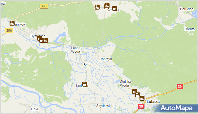 mapa Dobrzyń gmina Lubsza, Dobrzyń gmina Lubsza na mapie Targeo