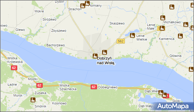 mapa Dobrzyń nad Wisłą, Dobrzyń nad Wisłą na mapie Targeo