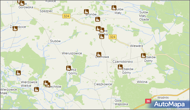 mapa Dochowa, Dochowa na mapie Targeo