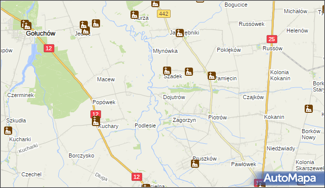 mapa Dojutrów, Dojutrów na mapie Targeo