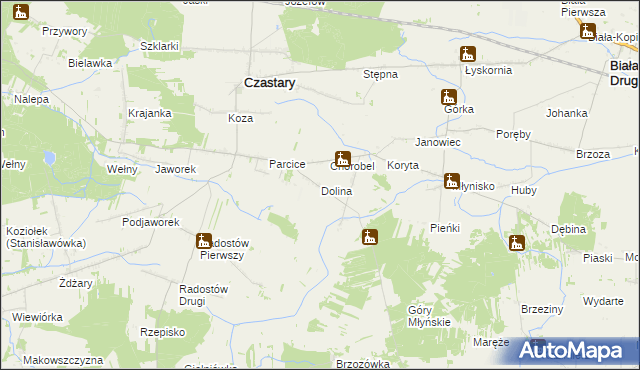 mapa Dolina gmina Czastary, Dolina gmina Czastary na mapie Targeo