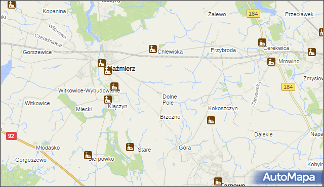 mapa Dolne Pole gmina Kaźmierz, Dolne Pole gmina Kaźmierz na mapie Targeo
