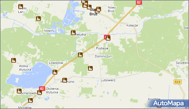 mapa Dominiczyn, Dominiczyn na mapie Targeo