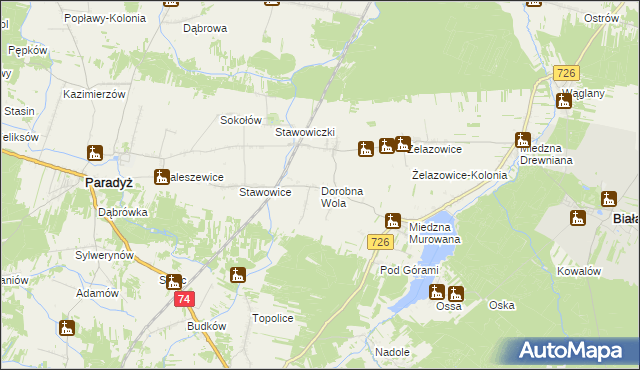 mapa Dorobna Wola, Dorobna Wola na mapie Targeo