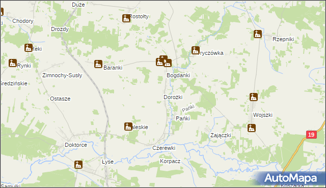 mapa Dorożki, Dorożki na mapie Targeo