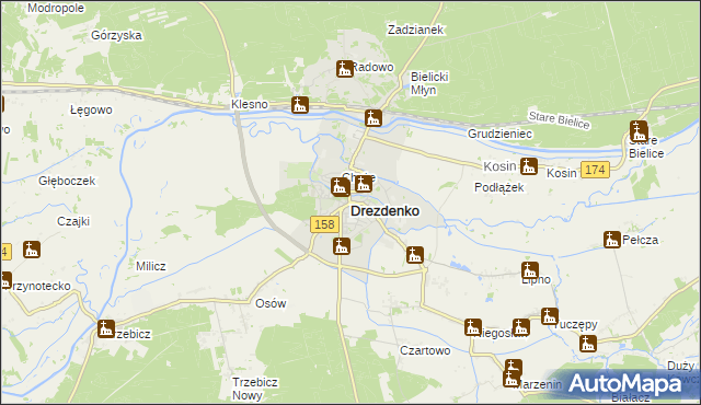 mapa Drezdenko, Drezdenko na mapie Targeo