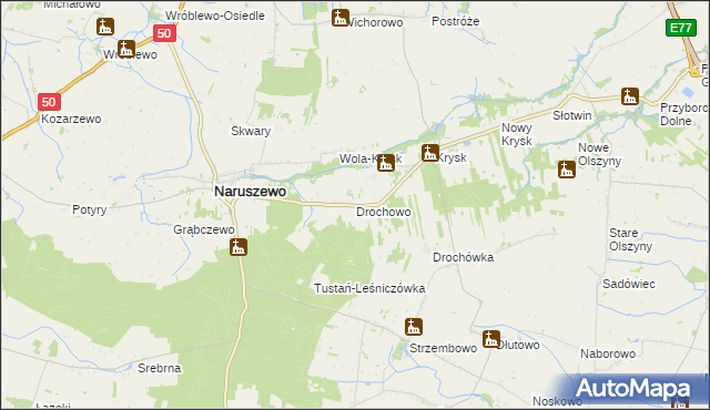mapa Drochowo, Drochowo na mapie Targeo