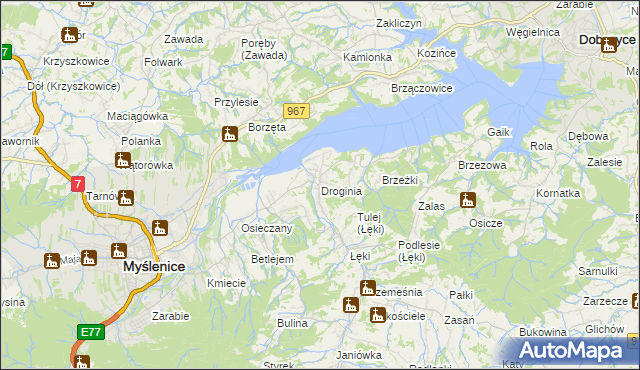 mapa Droginia, Droginia na mapie Targeo