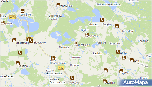 mapa Droździęcin, Droździęcin na mapie Targeo