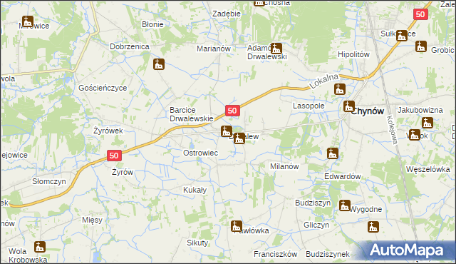 mapa Drwalew gmina Chynów, Drwalew gmina Chynów na mapie Targeo