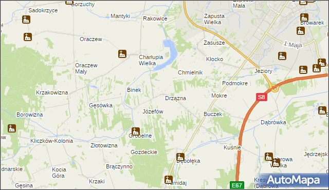 mapa Drzązna, Drzązna na mapie Targeo
