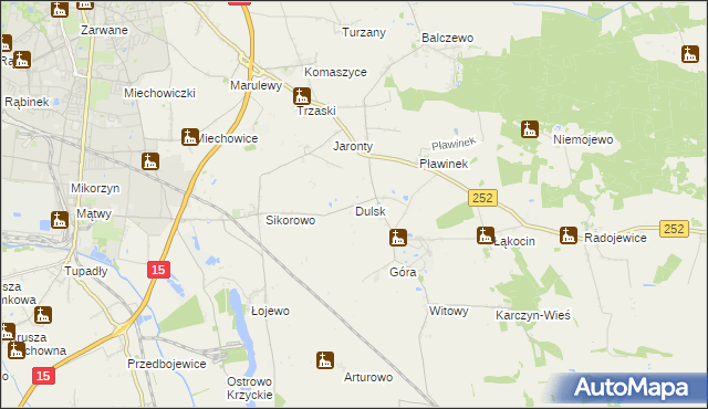 mapa Dulsk gmina Inowrocław, Dulsk gmina Inowrocław na mapie Targeo