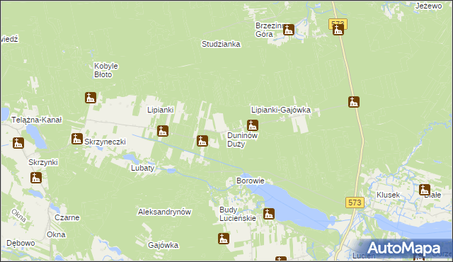 mapa Duninów Duży, Duninów Duży na mapie Targeo
