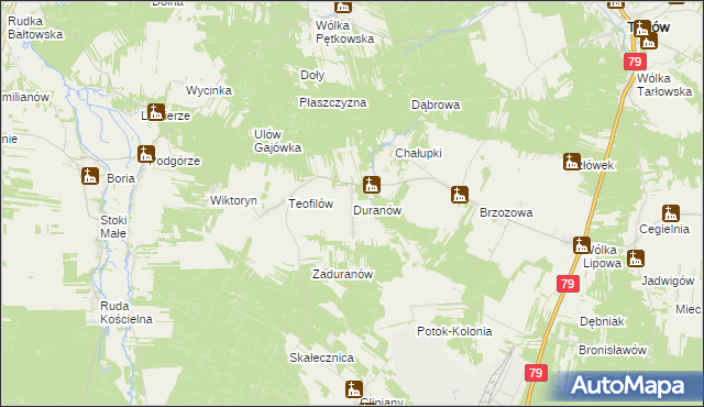 mapa Duranów, Duranów na mapie Targeo