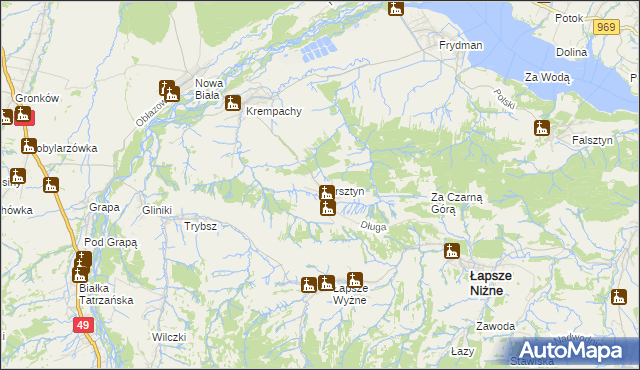 mapa Dursztyn, Dursztyn na mapie Targeo