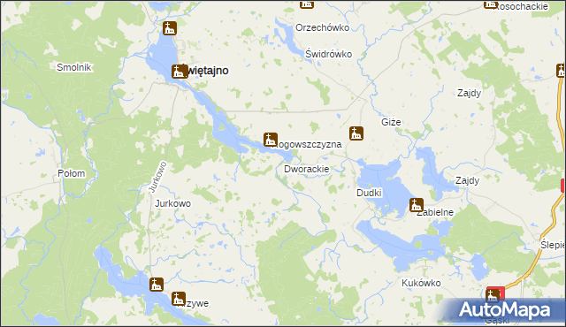 mapa Dworackie, Dworackie na mapie Targeo