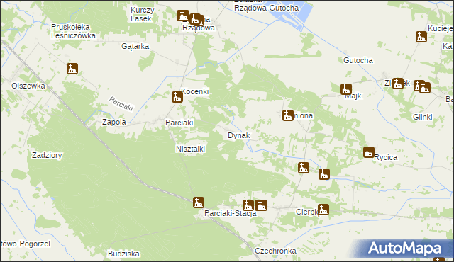 mapa Dynak, Dynak na mapie Targeo