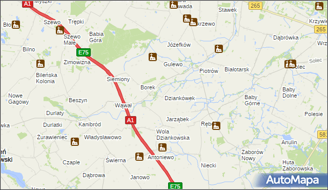 mapa Dziankówek, Dziankówek na mapie Targeo